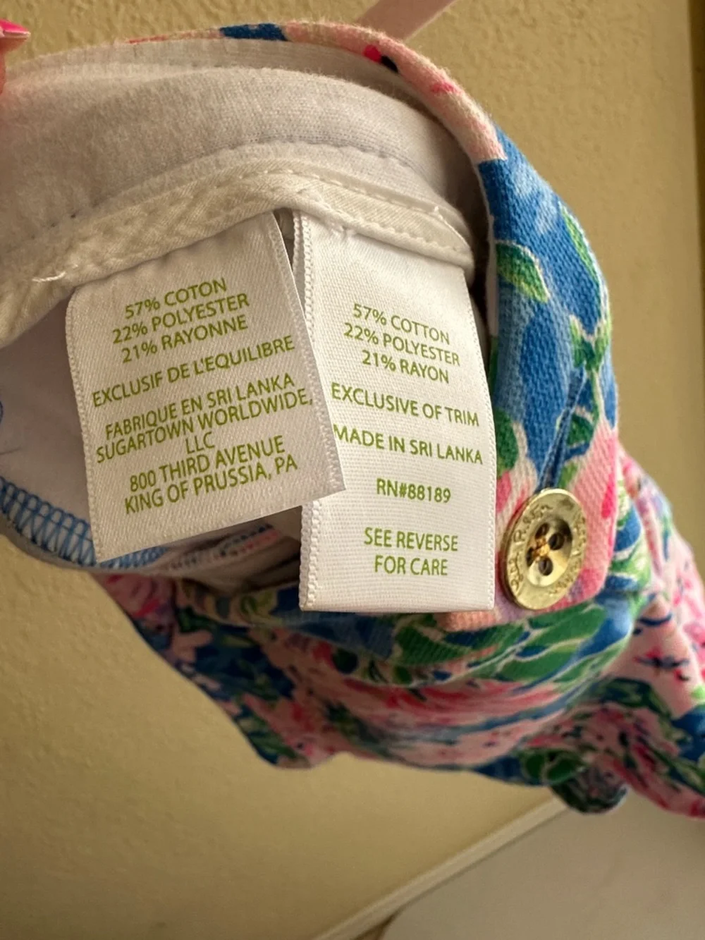 Lilly Pulitzer Pink & Blue Floral Scallop-Hem Shorts - Picture 8 of 9